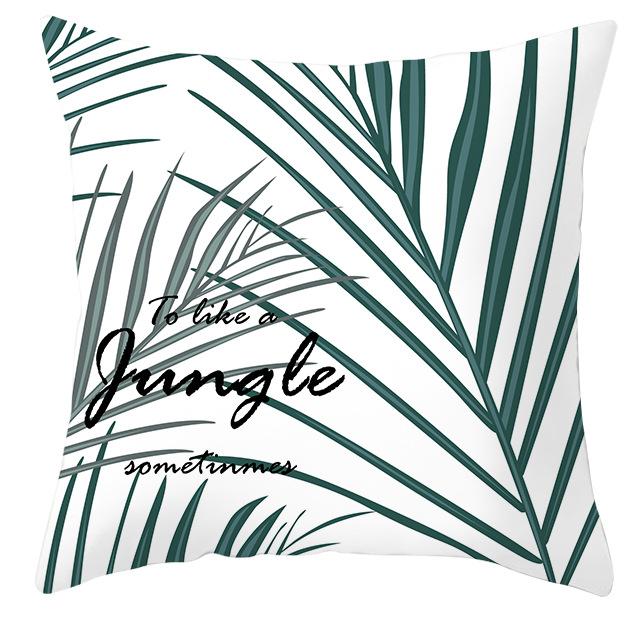 Свежая Нордическая Стиль Тропическое Растение Диванная Подушка Ins Стиль Литературная Офисная Наволочка Прикроватная Наволочка Премиум 45X45 without pillow core