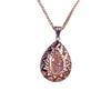 Purple Gold Three-Dimensional Water Drop Pendant, Simple Rose Gold-Plated Temperament Fashion Necklace