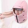Neck Protector Earmuff Hat Cold Proof Ski Mask with Goggles Warm Winter Hat  Biking