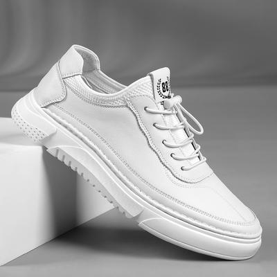 Hochwertige Leder Freizeitschuhe Herren Atmungsaktive Sneakers Mode Weiße Herrenschuhe Jogging Freizeit Wanderschuhe Mann Minimalist