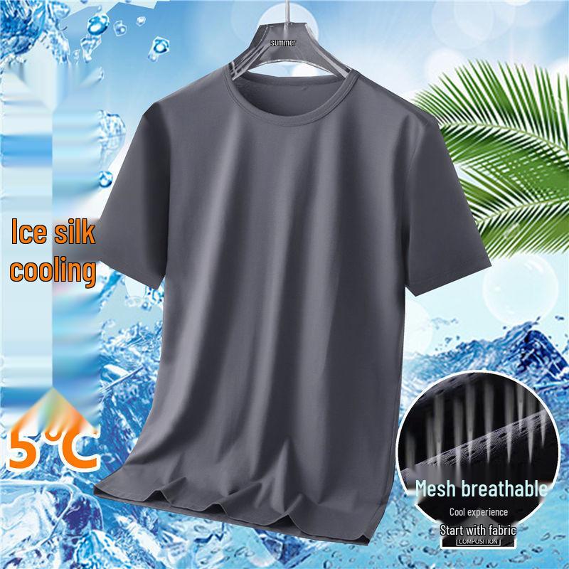 

Men s Quick-Dry Ice Silk Mesh Breathable Sports Base Layer T-Shirt 3XL