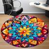 1pc Stained Glass Mandala Office Round Area Rug, Indoor Mat Suitable ForOffice, Under Office Chairs Bedroom Living Room Home Decor, Room Deco q127