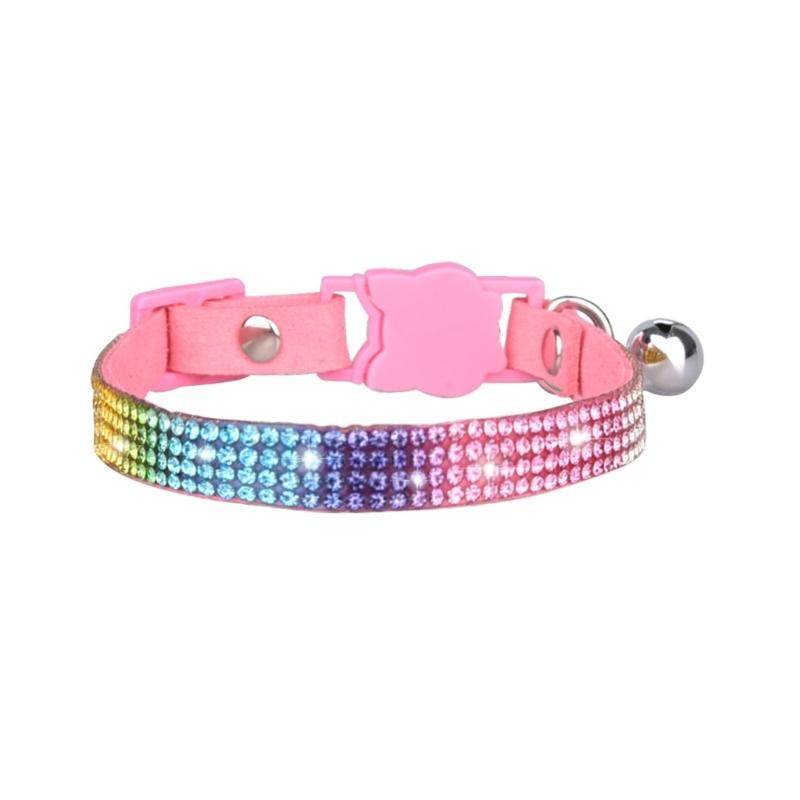 Blings Cat Collar With Bell Sparkling Cat Collar Breakaway Rhinestone Cat Collar Kitten Collar With Bell Pet Collar S