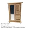 Dollhouse Wardrobe Multifunctional Solid Scale 0.05 Master Bedroom Scene Ornament Dollhouse Wooden Mirror Wardrobe