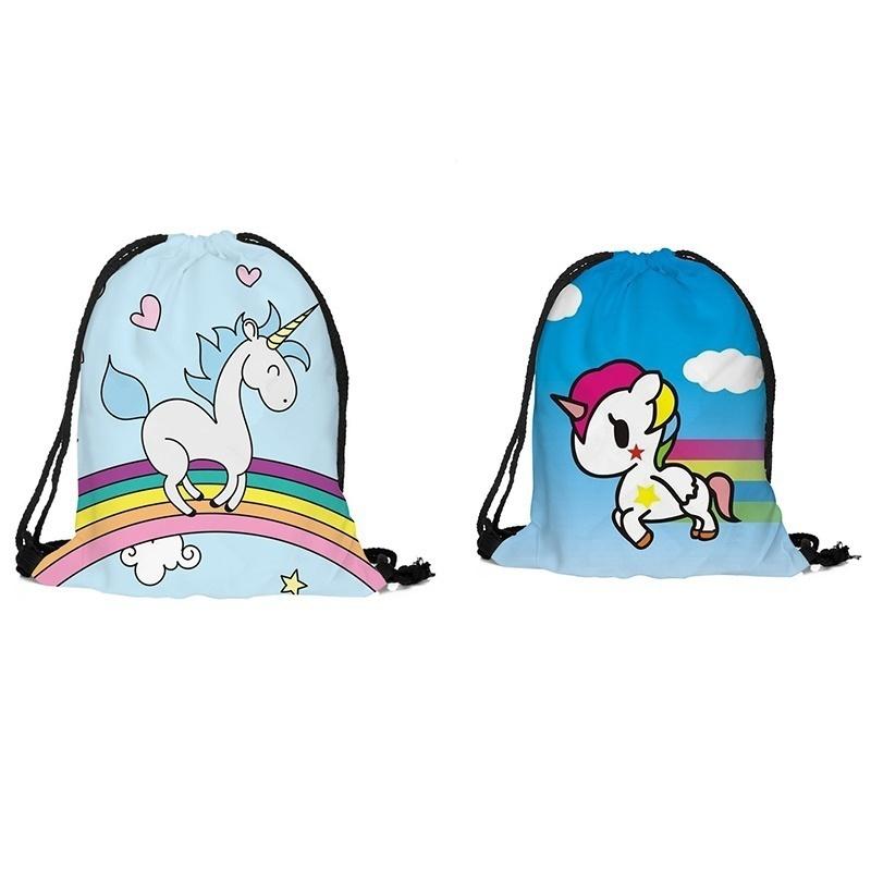 Cartoon Bag Backpack Student Schoolbag Travel College Rucksack Drawstring Bag