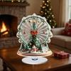 Christmas Table Decorations 2D Holiday Ferris Wheels Rotating Base Christmas Decorations Indoor With Tree Design For Tiered Tray