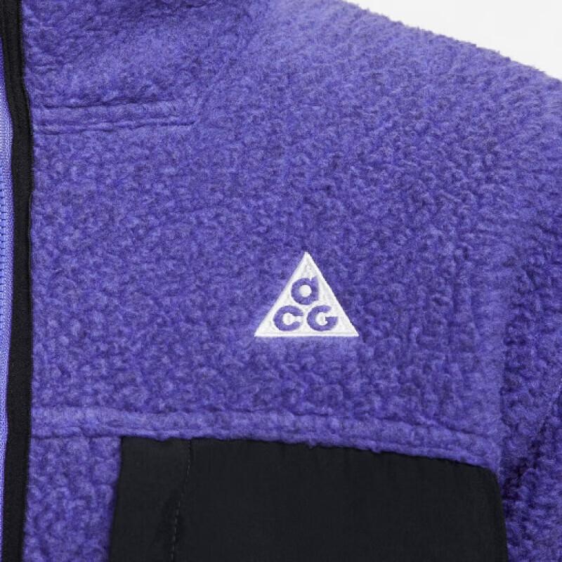 Nike ACG Color Block Zip-Up Fleece Jacket Men Outerwear Purple FN0373-510