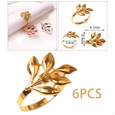 6Pcs Napkin Holder Rings Shape Table Decor Adornment Serviette Buckles for Christmas