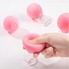 New 4Pcs/set Health Massage Vacuum Cupping Cups Rubber Head Glass Anti Cellulite Massage Chinese Therapy Face Cupping Set Cans