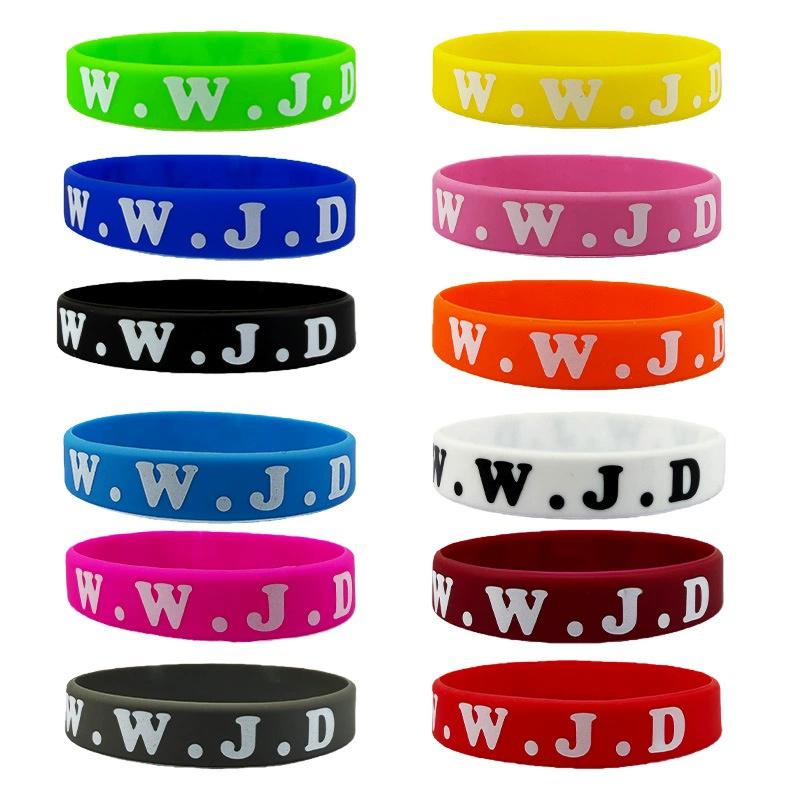 12/24 Stück WWJD Silikonarmbänder Bunt What Would Jesus Do Silikonarmbänder Für Männer Frauen Partygeschenke Christlicher Jesus