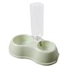 Pet Double Bowl Round Plastic Automatic Water Storage Dog Bowl with Drink Bottle