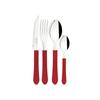 TRAMONTINA Rehme Tableware Set of Dishwasher Lightweight Stainless Steel Perfect for Outdoor and Home Made In Product Number TRAMONTINA 24, Red, Safe,