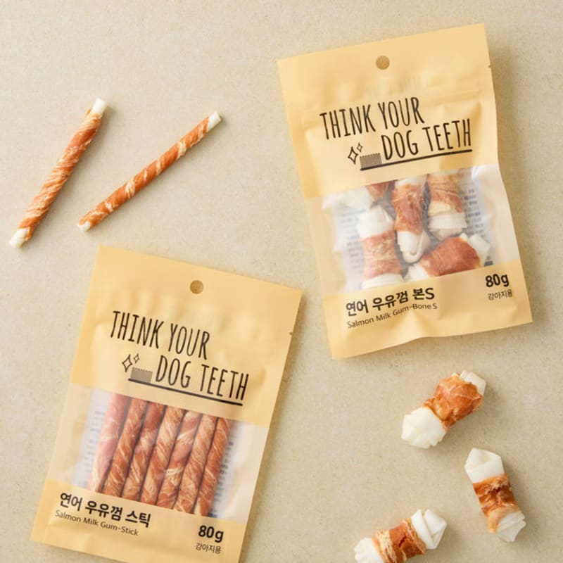 [Pet] Think Your Dog Teeth Milk Gum Stick 80 G Salmon