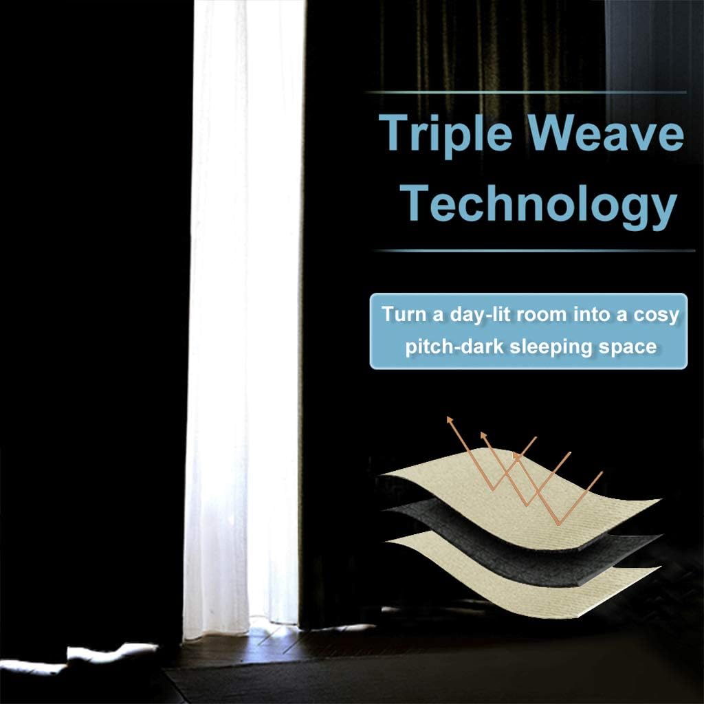 Pack Of 1 Room Divider BlackOut Curtain for Living Room, Noise Reduction Curtain with Anti-Rust Grommet Top Blackout Curtain