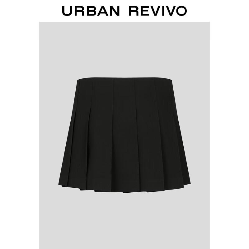 

UR Women s Pleated A-line Miniskirt with Belt Detail S