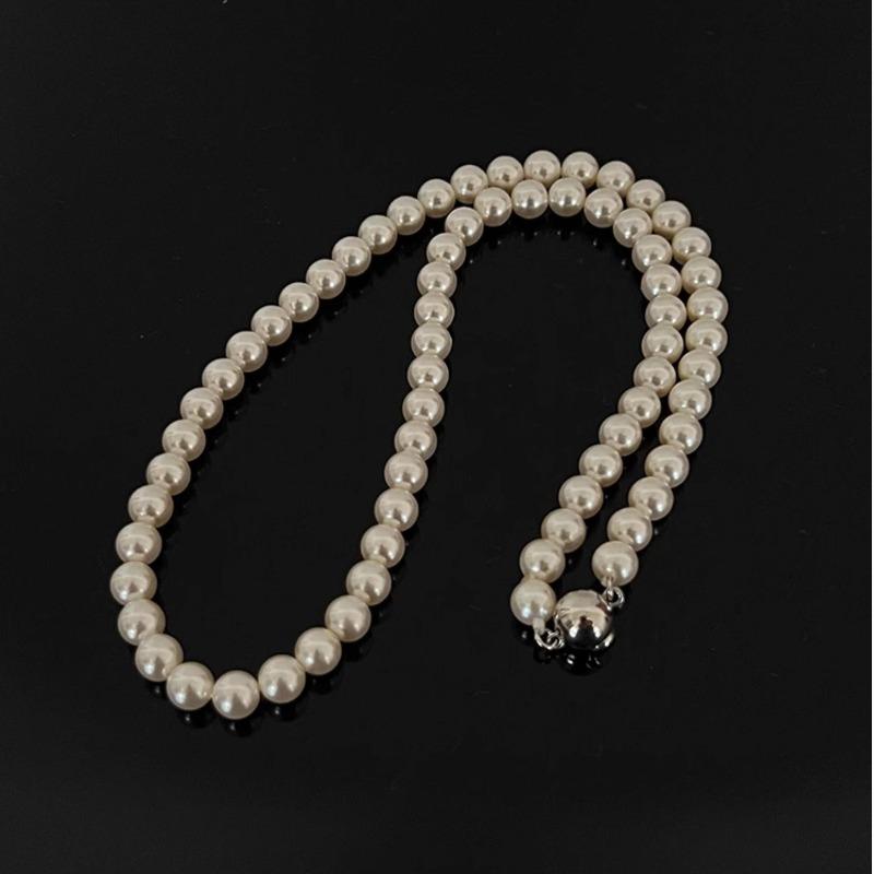 

Vintage court style pearl beaded necklace - women s french chic choker