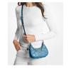 MICHAEL KORS Quilted Silver Hardware Polyurethane Blend Handheld Crossbody Shoulder Bag Women's Blue