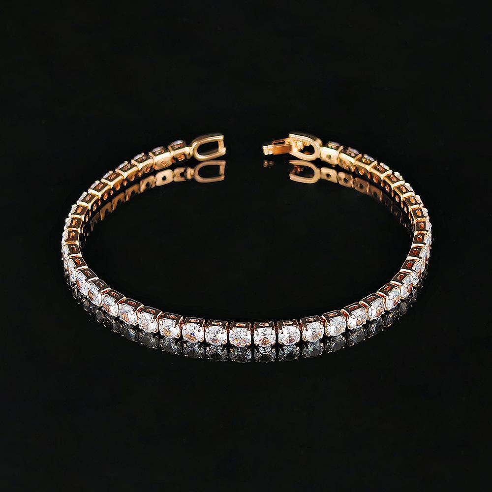 Bracciale Tennis da Donna Placcato Oro con Zirconi - Design Diamante Pieno, Modello s5650