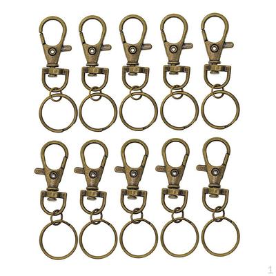 10 Pack Clasps Lanyard Snap Hooks Lobster Claw Clasp with Key Ring Jewelry Finding