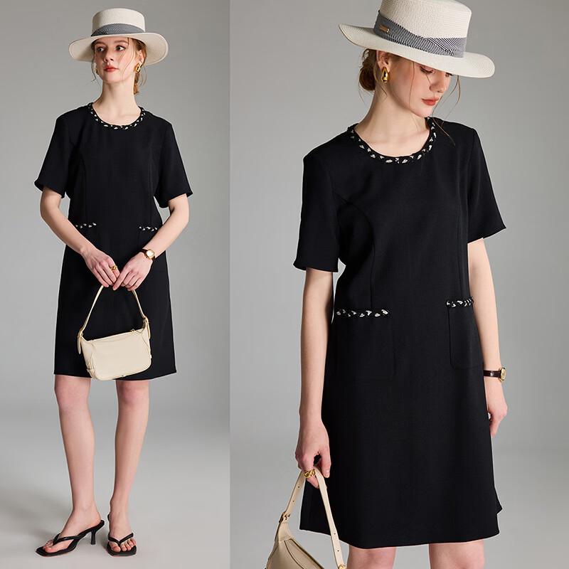 Wudao Minimalist Hepburn Acetate Blend X-Line Dress S