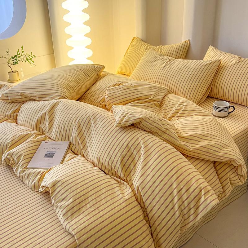 Cotton Bed Sheet Quilt Cover Bedroom Bunk Bed Pure Cotton Quilt Cover Bed Sheet Bedding Set Simple Style