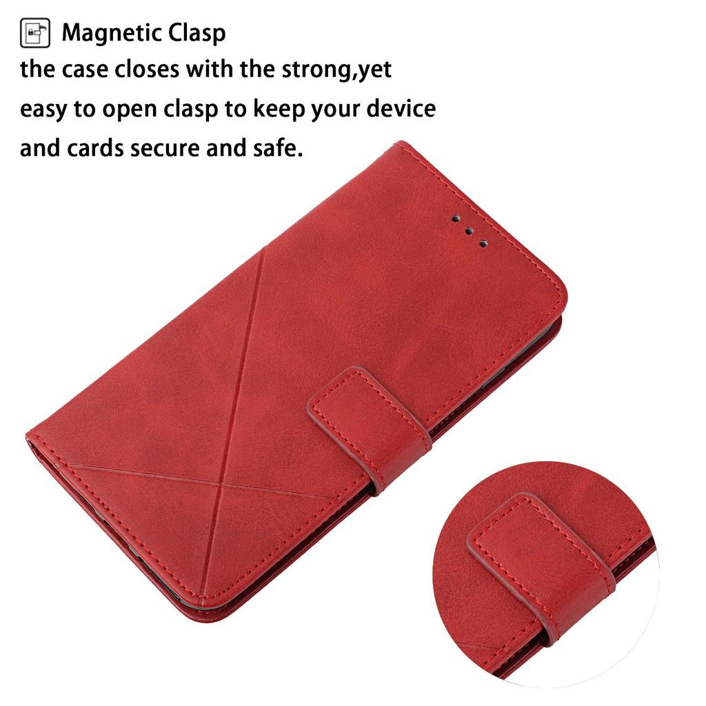For Xiaomi Redmi Note 13 Pro 4G/Poco M6 Pro 4G Case Lines Imprinted PU Leather Wallet Stand Phone Cover