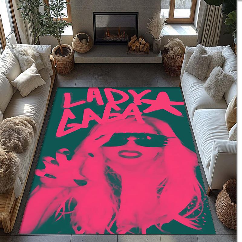 Soft Crystal Velvet Floor Rug,Lady Gaga Anti Slip Decorative Carpet, Plush Area Mat For Indoor Home Decoration