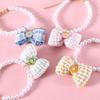 Adjustable Pet Necklace With Pearl Grid Bow Pendant Floral Daisy Design Dogs Cats Princess Birthday Accessory