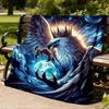 1pc Eagle, Fantasy Art Throw Blanket Polyester Fiber, Lightweight Flannel, Soft & Warm, All Season Use for Outdoor, Camping Digital Print