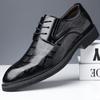 Men's leather shoes business dress genuine leather Korean version black 2025 new autumn soft surface platform wedding groom shoes