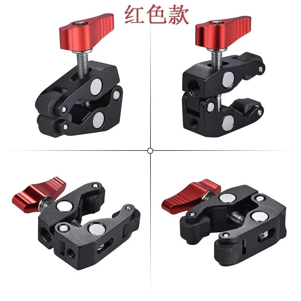 Super Clamp 360 Degree Ball Head Camera Mount with Magic Arm Double Ball Head Adapter 1 4 20 3 8 16 Thread for Video Monitor
