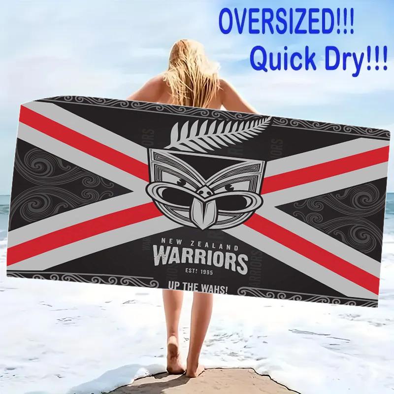 New Zealand Warriors Print Beach Towel, Large Soft Quick Dry Towel for Beach Camping Swimming
