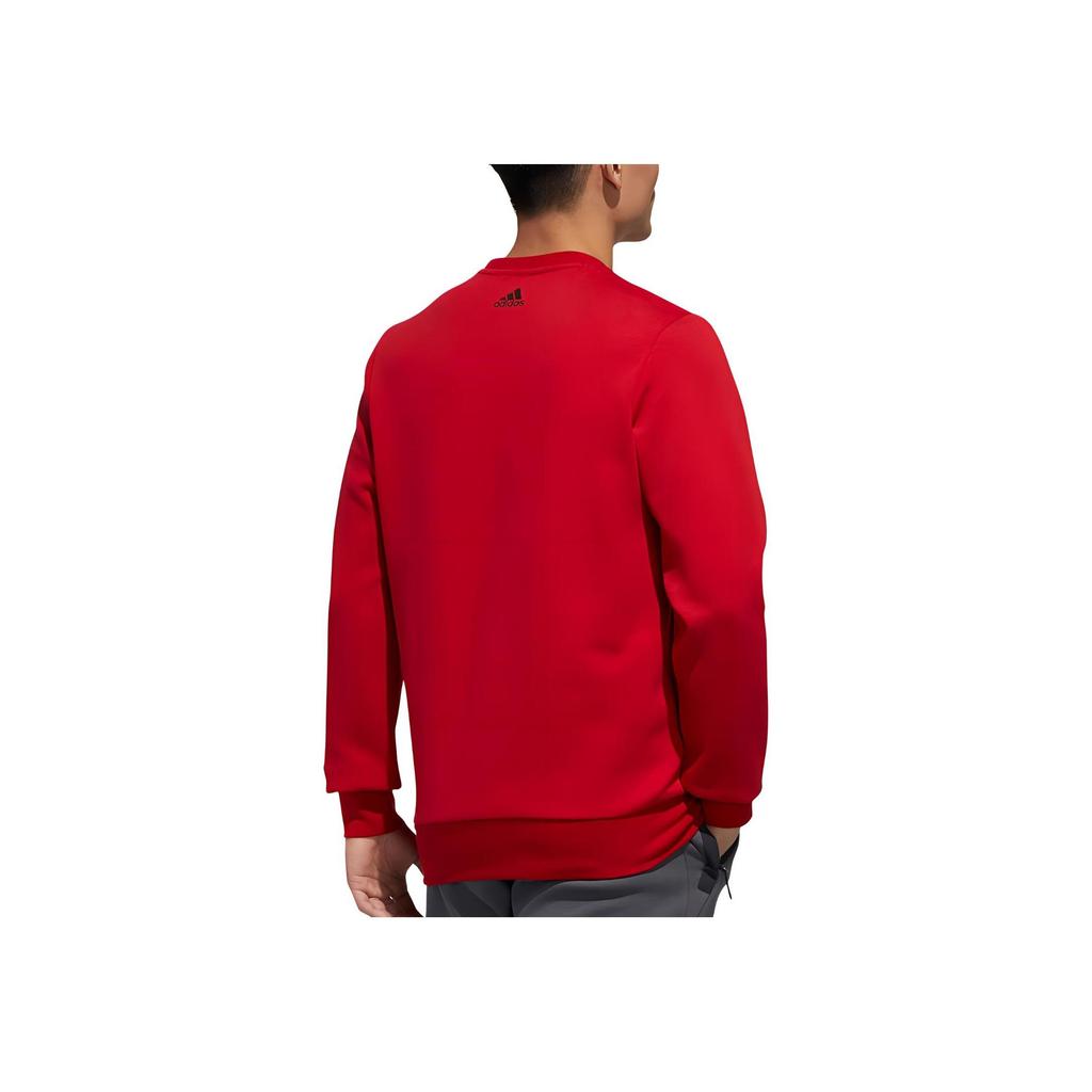 adidas Logótipo Alfabeto Conforto Casual Malha Pulôver Moletom Masculino Tops Vermelho GH4415