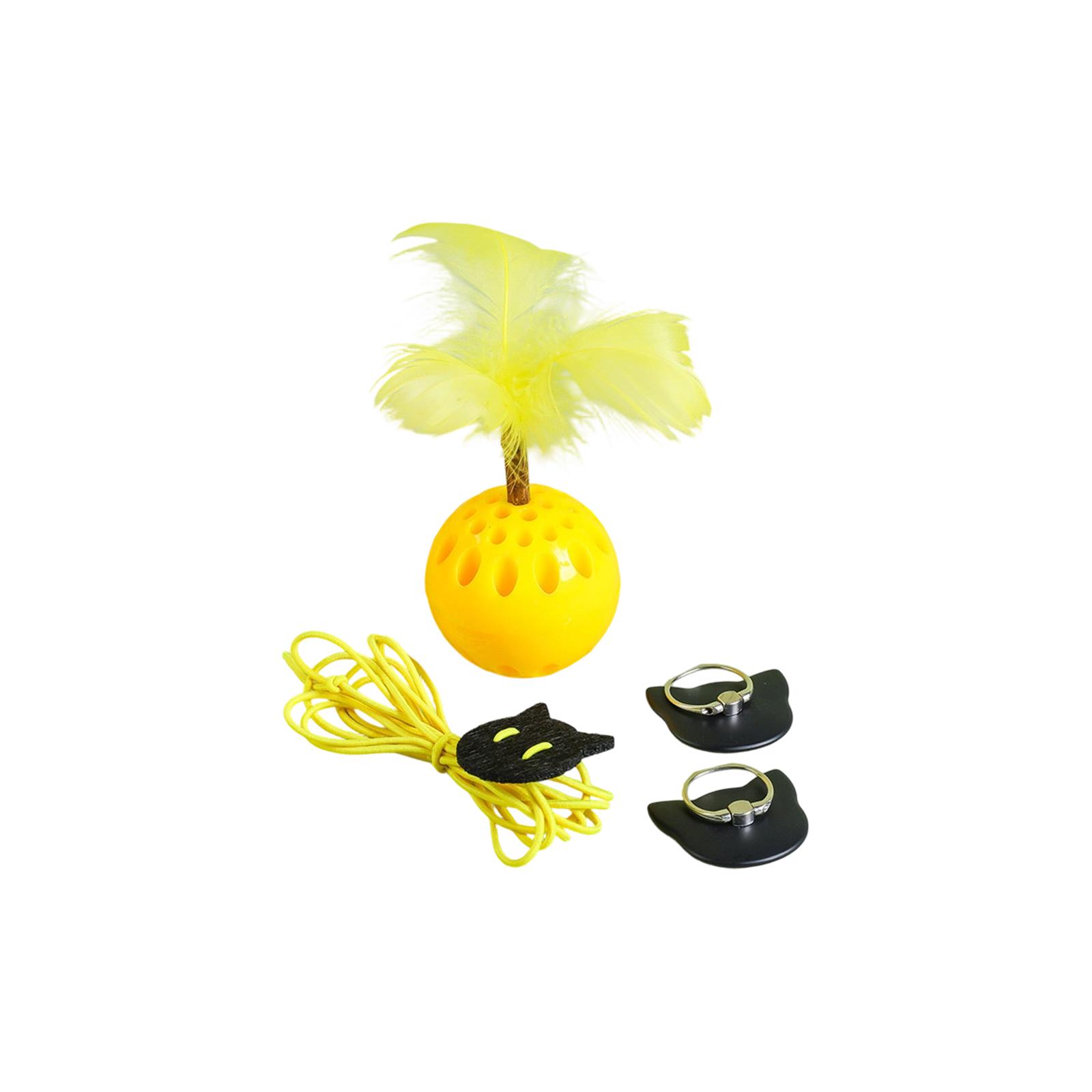 

Interactive Cat Toy Hanging Ball with Feather Attachment Elastic TPR Material Durable Cat Entertainment Toy for Play and Exercise one size