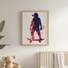 Poster Monkey On a Skateboard Poster Monkey On a Skateboard, 50X70 Cm, Dark Brown Wooden Frame, 230 Gsm Matte Paper