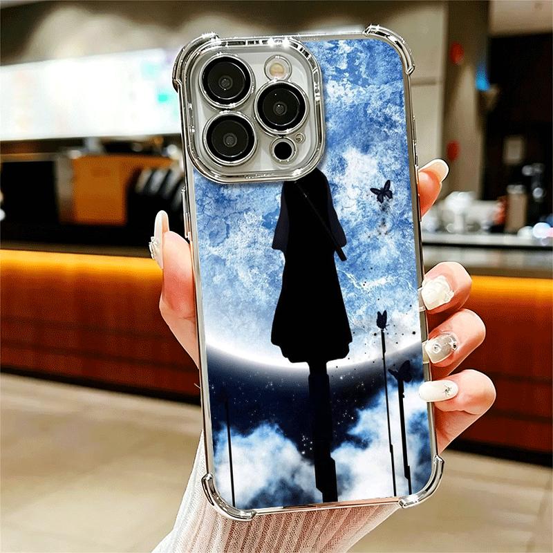 Bleach Kuchiki Rukia Plating Phone Case For Iphone 16 17 Pro Max Air 16E 14 15 Plus 12 13 Mini Anti-Fall Airabag Cover