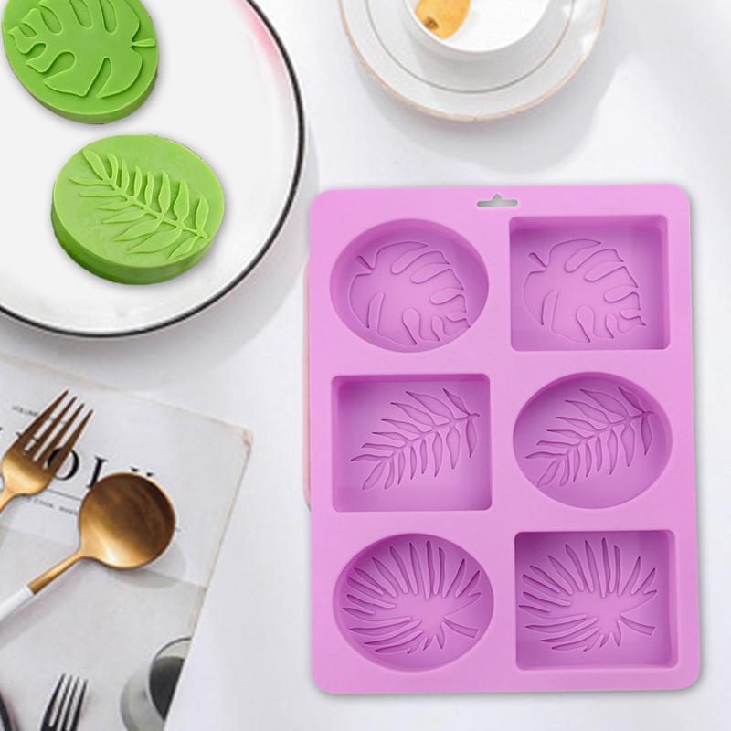 Ovale Blätter Seifenform 6 Kavitäten Silikon Blätter Seife Handgemachte Form Rechteckige & Ovale Formen Puddingförmchen Lotion Wachs Herstellung