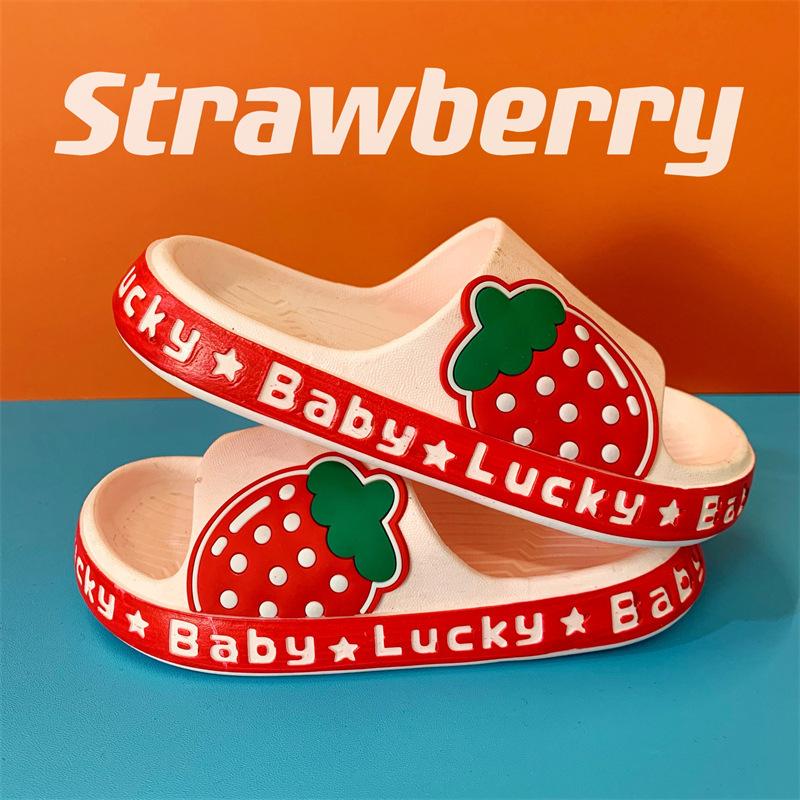 Children's fruit slippers new cartoon cute girls slippers indoor and outdoor soft bottom non-slip boys drag