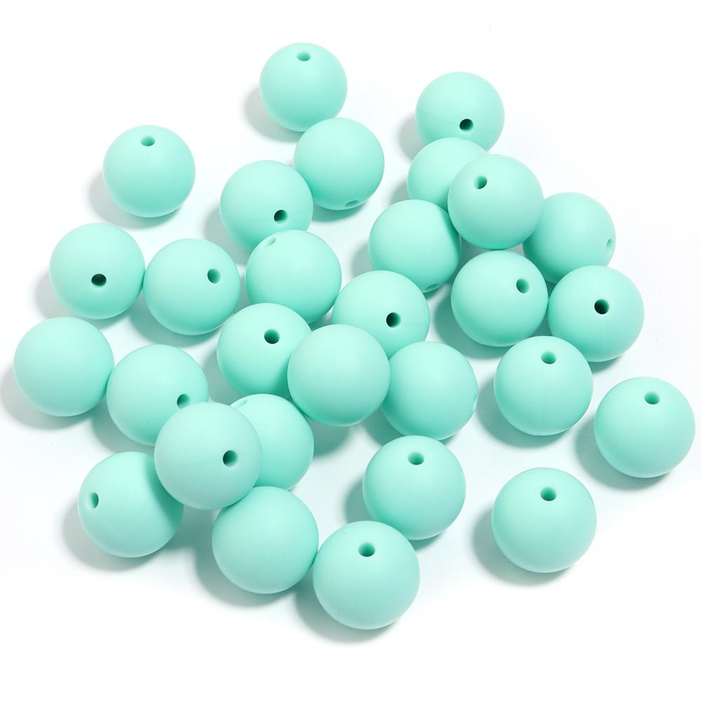 20pcs/Lot 12 15mm Candy Color Round Acrylic Imitation Silicone Beads Round Spacer Loose Bead for DIY Jewelry Making Accessories