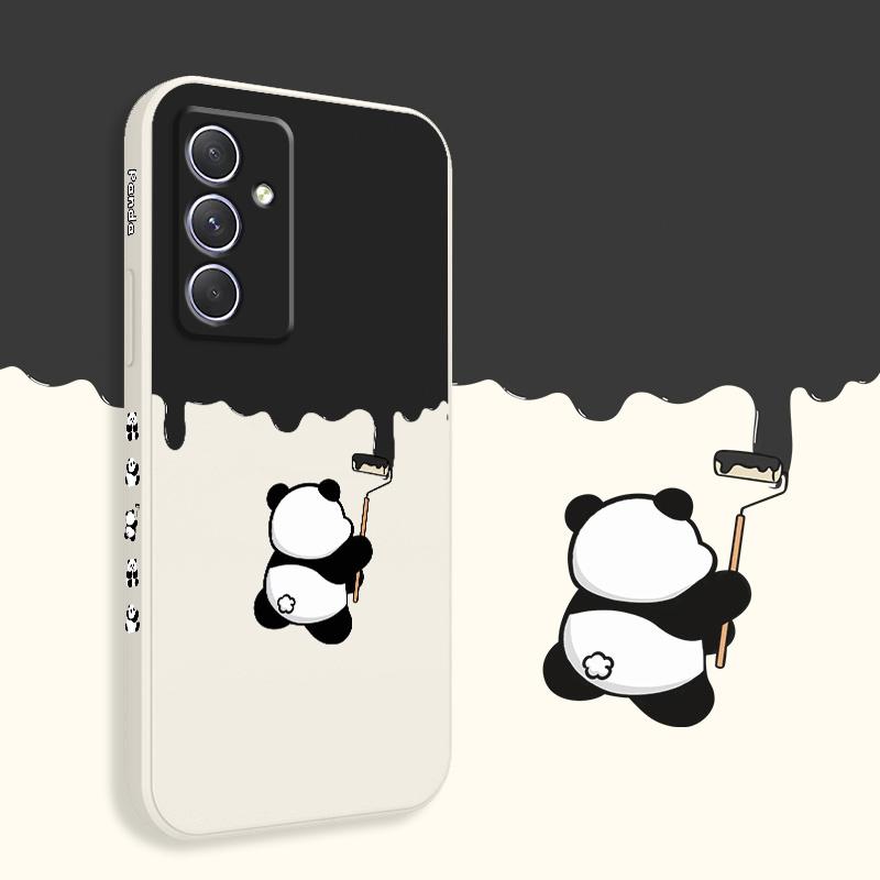 Paint Panda Phone Case For Samsung Galaxy A55 A35 A25 A15 A05 A05S A54 A34 A24 A14 A04 A04S A04E 4G 5G Cover