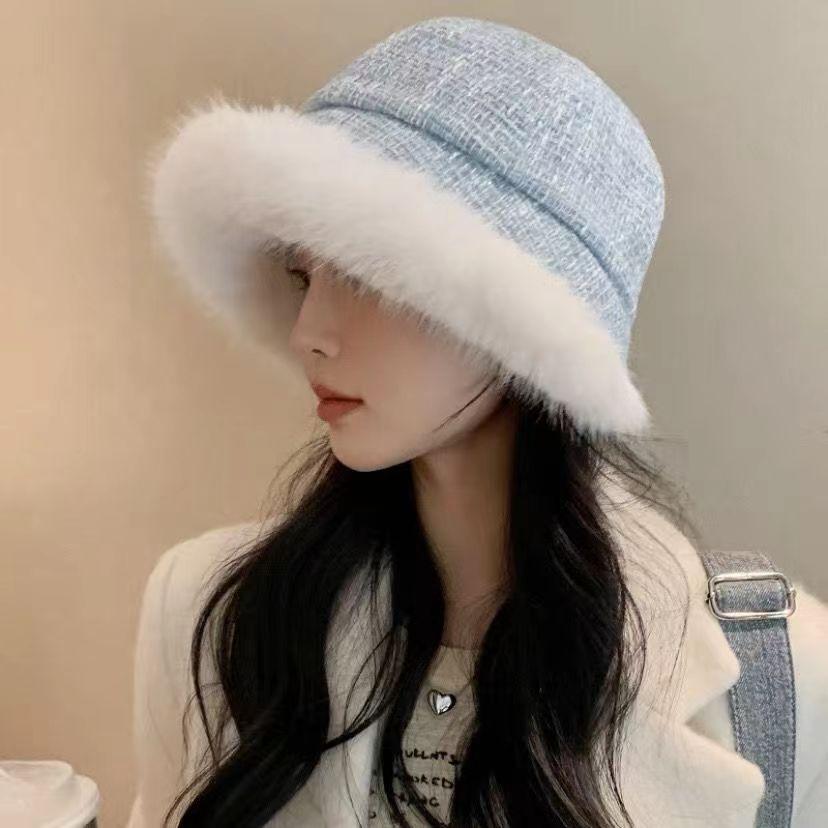 

Плюшевая шапка для женщин зимой, теплая и утолщенная рыбацкая шапка с плюшевой модной и морозостойкой защитой ушей one size(55-59cm) синий