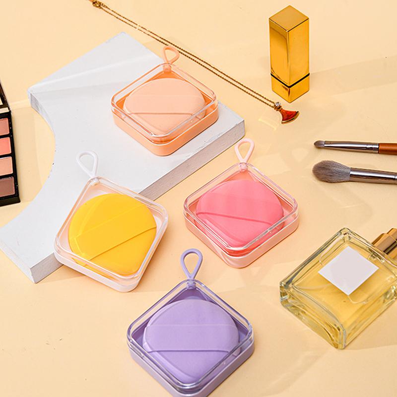1 Pcs Multi-Functional Powder Puff Storage Box with Lanyard - Portable Transparent Empty Box Clean Ideal for Business Trips