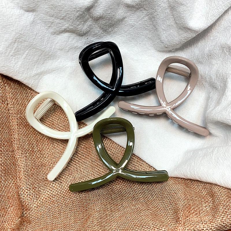 5 Pieces Simple Temperament Clip Acrylic Grip Cross Clip