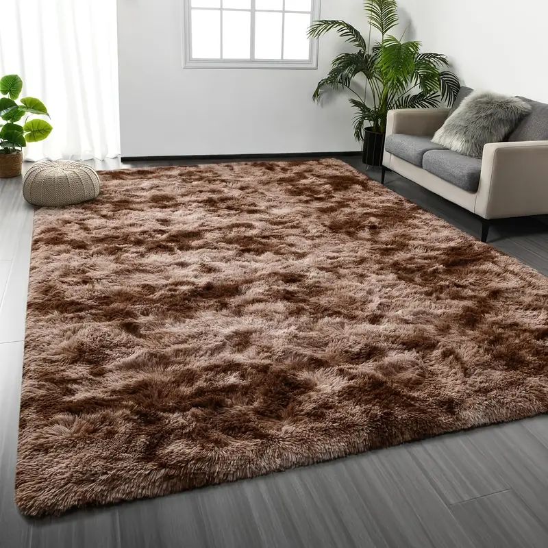 Luxury Square Fuzzy Rug Soft and Plush Anti-Slip Floor Mat for Living Room, Sofa, Bedroom, Wardrobe Room, Home Decoration
