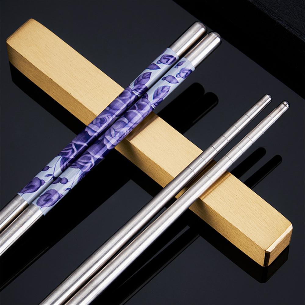 Non-slip Chopsticks Sleek Design Light Weight Approximately 16g Food Grade Material Stainless Steel Environmental Friendly