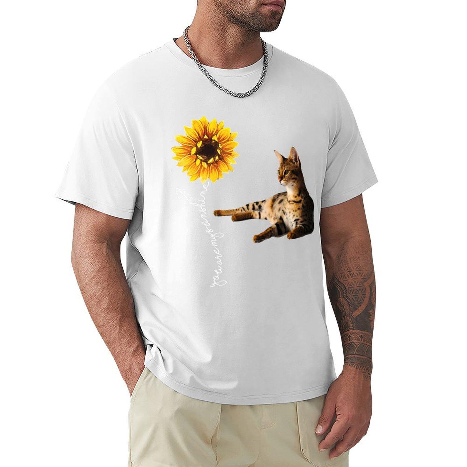 you are my sunshine Savannah Cat TShirt blacks football t shirt tops korean fashion t shirts men S