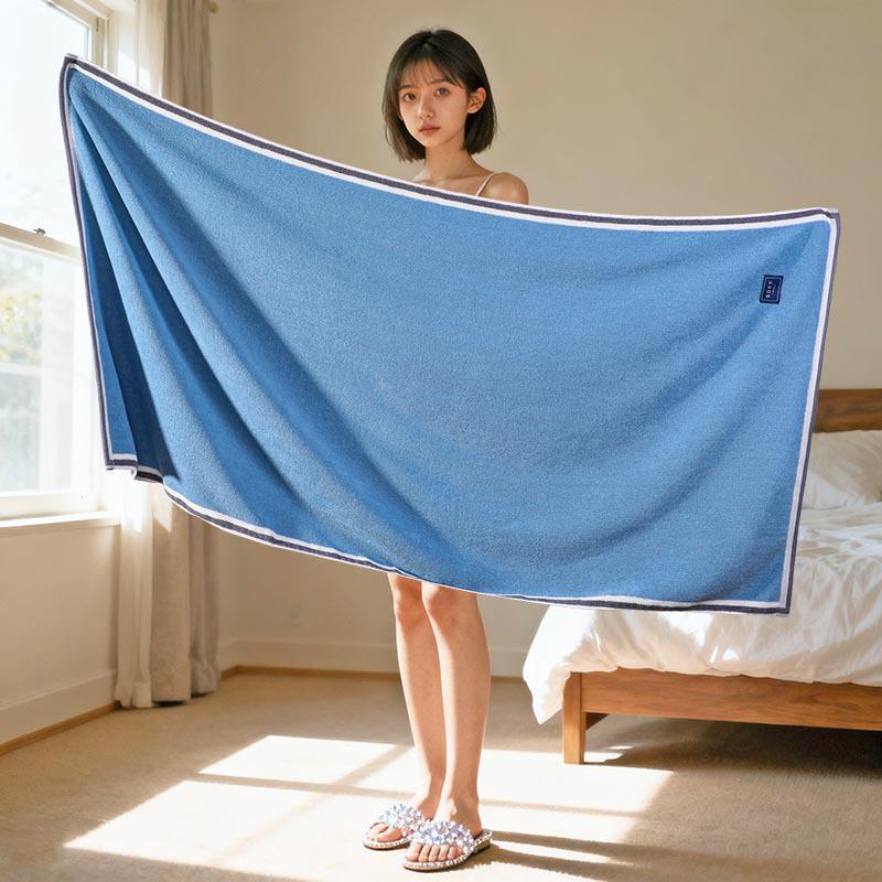 Large Grade A Yarn-Dyed Jacquard Cotton Bath Towel - Thick, Absorbent, Adult Style