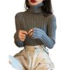 Women's Soft Waxy Core-Spun Yarn High Collar Knit Sweater for Autumn/Winter 2025