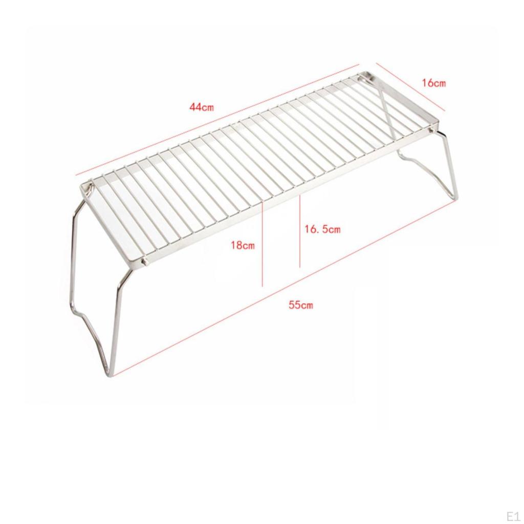 Camping Cooker Stand Slatted Top Folding Cooktop Wire Legs Portable Bracket