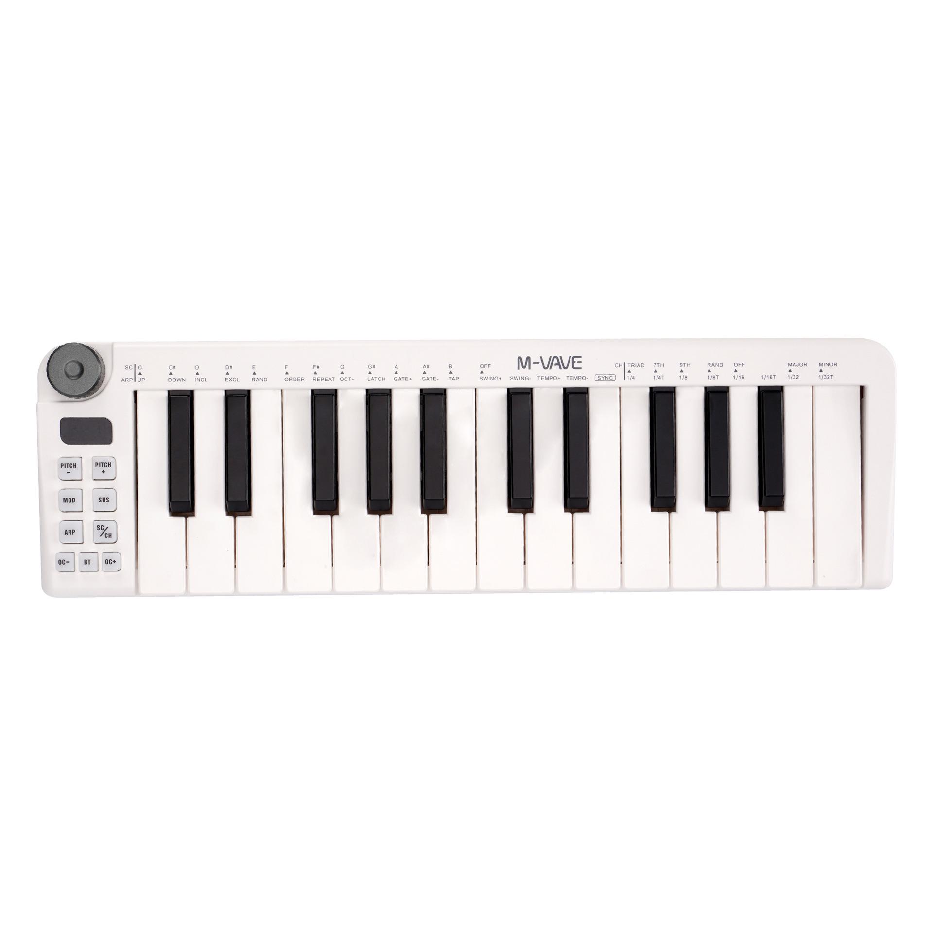 25-Key Wireless Mini MIDI Keyboard Controller - Smart Portable Musical Instrument белый